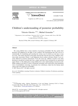 Children`s understanding of posterior probability