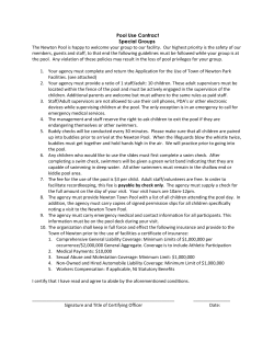 Pool Use Contract Special Groups The Newton