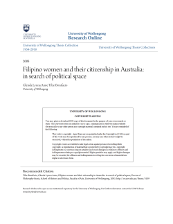 Filipino women and their citizenship in Australia