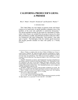 California Producer`s Liens: A Primer
