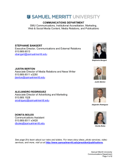 COMMUNICATIONS DEPARTMENT SMU Communications