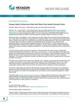 news release - Intergraph Corporation