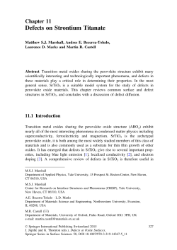 Defects on Strontium Titanate - General Guide To Personal and