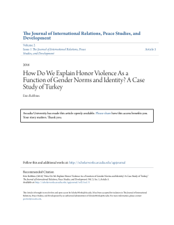 How Do We Explain Honor Violence As a Function of Gender Norms
