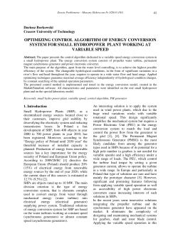 optimizing control algorithm of energy conversion system for