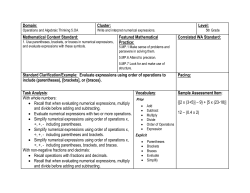 Domain: Cluster: Level: Mathematical Content Standard: Featured