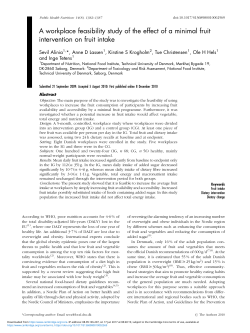 A workplace feasibility study of the effect of a minimal fruit