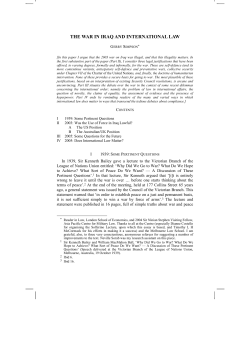 the war in iraq and international law