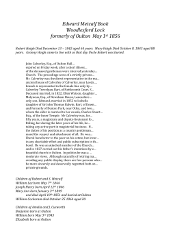 Edward Metcalf Book Woodlesford Lock formerly of Oulton May 1st