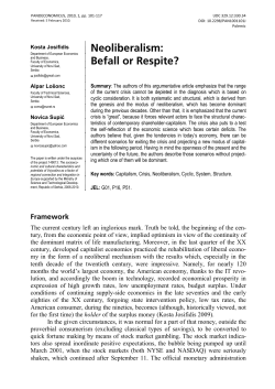 Neoliberalism: Befall or Respite?