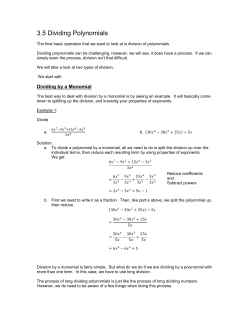 Dividing Polynomials