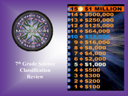 7th Grade Science Classification Review