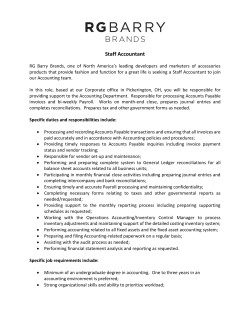 Staff Accountant - RG Barry Corporation