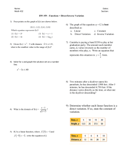 9) Determine whether each linear function is a direct variation. If so