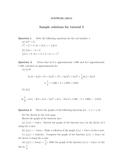 Sample solutions for tutorial 3