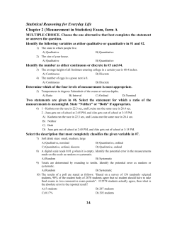 Statistical Reasoning for Everyday Life Chapter 2 (Measurement in