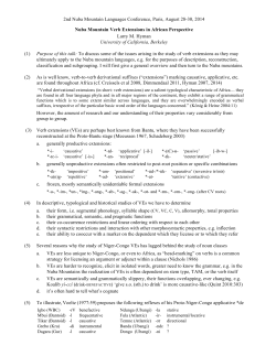 a paper presented at the 2nd Nuba Mountain Languages