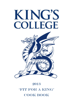 2013 `FIT FOR A KING` COOK BOOK