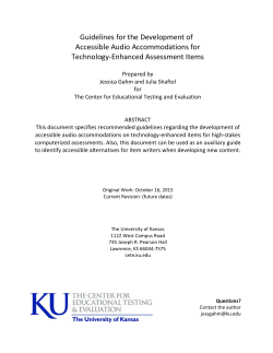 Guidelines for the Development of Accessible Audio