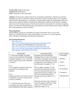 Course Title: Indiana Limestone Grade level: Third Grade Unit