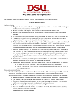 Drug and Alcohol Testing Procedure - Academics
