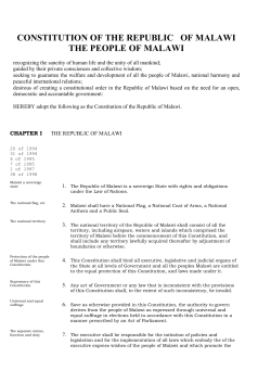 Constitution of the Republic of Malawi