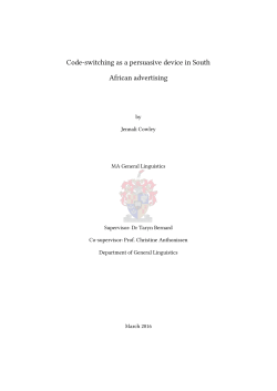 Code-switching as a persuasive device in South African advertising