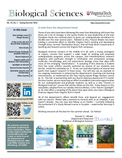 Spring/Summer 2016 - Department of Biological Sciences