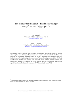 The Halloween indicator, &ldquo;Sell in May and go Away&rdquo;: an even