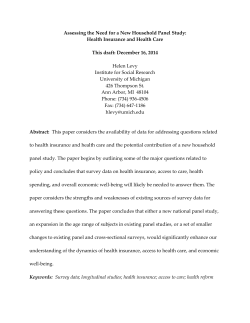 Assessing the Need for a New Household Panel Study: Health