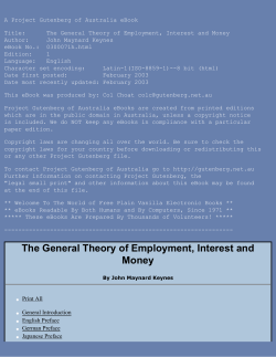 The General Theory of Employment, Interest and Money