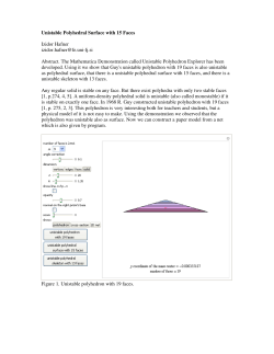 Unistable Polyhedral Surface with 15 Faces Izidor Hafner izidor