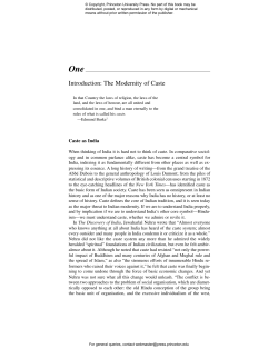 Introduction: The Modernity of Caste
