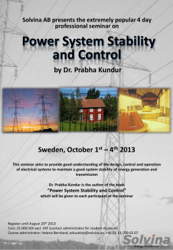 Power System Stability and Control