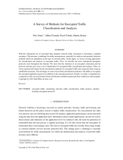 A Survey of Methods for Encrypted Traffic Classification and