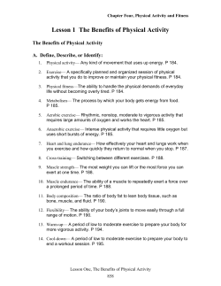 Chapter 4 Lesson 1 The Benefits of Physical Activity