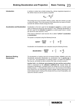 Braking Deceleration and Projection Basic Training 23