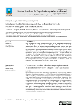 Initial growth of Schizolobium parahybae in Brazilian Cerrado soil