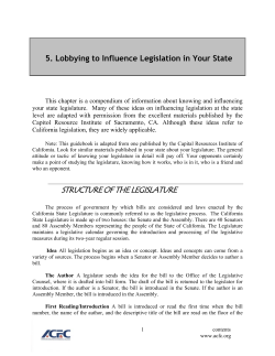 STRUCTURE OF THE LEGISLATURE