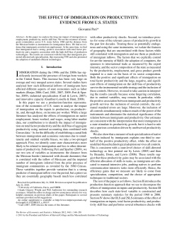 the effect of immigration on productivity: evidence from us states