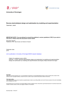University of Groningen Reverse electrodialysis design and