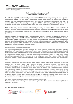 indigenous peoples, inequalities, and NCDs