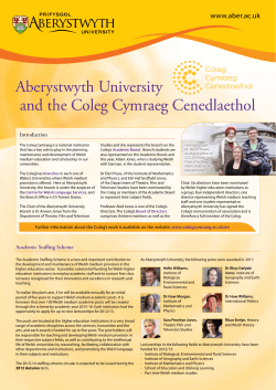 Aberystwyth University and the Coleg Cymraeg Cenedlaethol