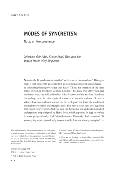 MODES OF SYNCRETISM