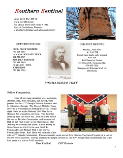 our next meeting - Colonel Hiram Parks Bell Camp #1642