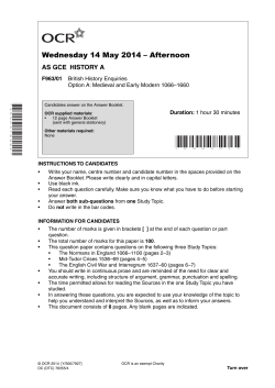 Question paper - Unit F963/01
