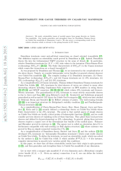 Orientability for gauge theories on Calabi