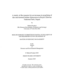 A study of the reasons for an increase in poaching of the one