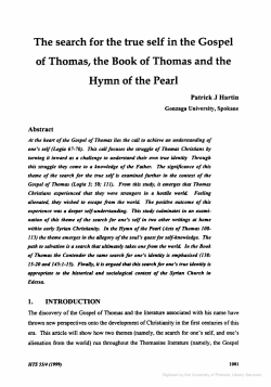 The search for the true self in the Gospel of Thomas, the Book of