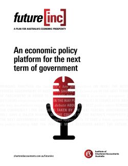 An economic policy platform for the next term of government